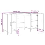 Bureau blanc 140x50x75 cm bois d'ingénierie – Image 10