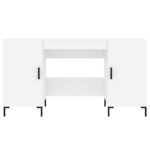 Bureau blanc 140x50x75 cm bois d'ingénierie – Image 4