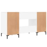 Bureau blanc 140x50x75 cm bois d'ingénierie – Image 6