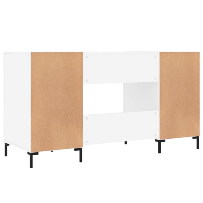 Bureau blanc 140x50x75 cm bois d'ingénierie – Image 6