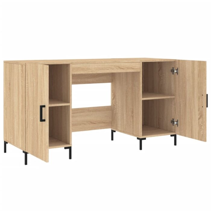 Bureau chêne sonoma 140x50x75 cm bois d'ingénierie – Image 3