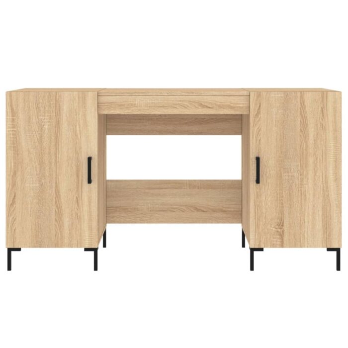 Bureau chêne sonoma 140x50x75 cm bois d'ingénierie – Image 4