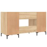 Bureau chêne sonoma 140x50x75 cm bois d'ingénierie – Image 6