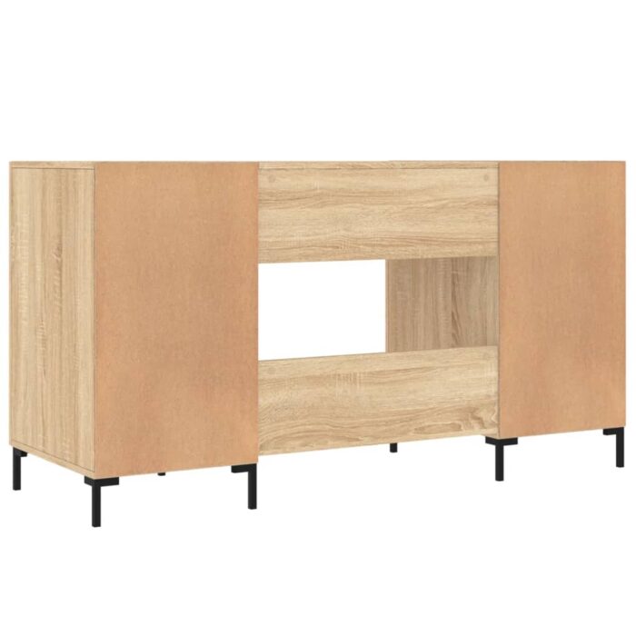 Bureau chêne sonoma 140x50x75 cm bois d'ingénierie – Image 6