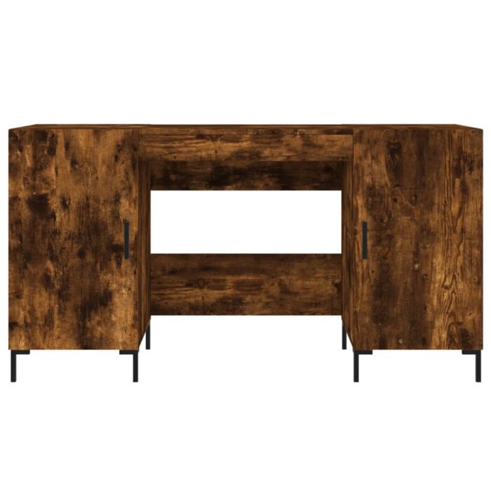 Bureau chêne fumé 140x50x75 cm bois d'ingénierie – Image 4