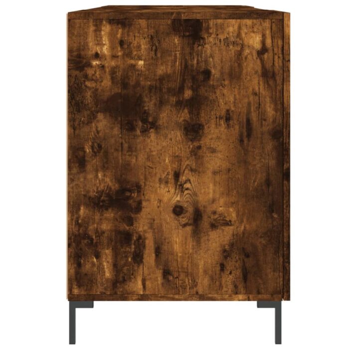 Bureau chêne fumé 140x50x75 cm bois d'ingénierie – Image 5