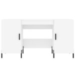 Bureau blanc 140x50x75 cm bois d'ingénierie – Image 4
