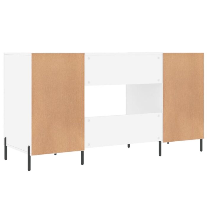 Bureau blanc 140x50x75 cm bois d'ingénierie – Image 6