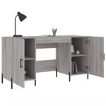 Bureau sonoma gris 140x50x75 cm bois d'ingénierie – Image 2