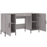 Bureau sonoma gris 140x50x75 cm bois d'ingénierie – Image 3