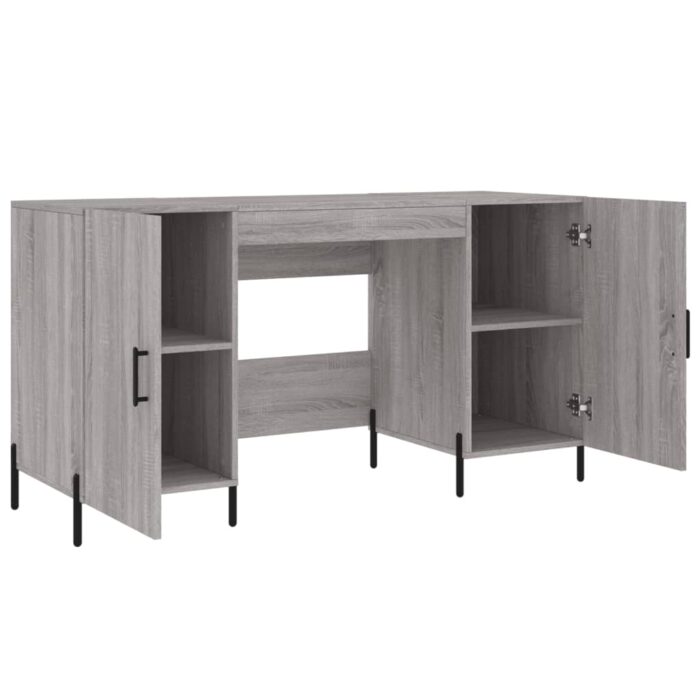 Bureau sonoma gris 140x50x75 cm bois d'ingénierie – Image 3