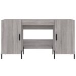 Bureau sonoma gris 140x50x75 cm bois d'ingénierie – Image 4
