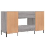 Bureau sonoma gris 140x50x75 cm bois d'ingénierie – Image 6