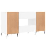 Bureau blanc 140x50x75 cm bois d'ingénierie – Image 6