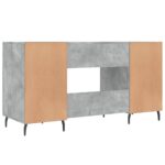 Bureau gris béton 140x50x75 cm bois d'ingénierie – Image 6