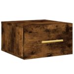 Tables de chevet murales 2 pcs chêne fumé 35x35x20 cm – Image 3