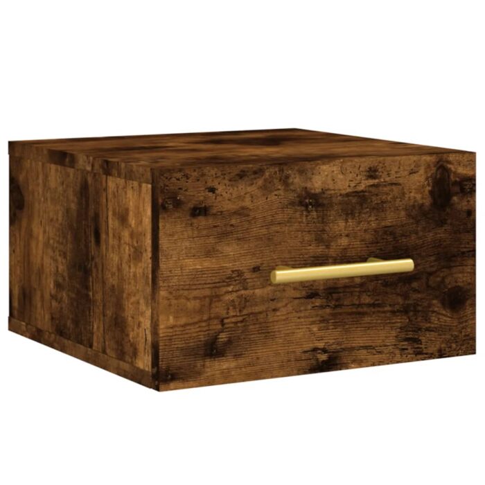 Tables de chevet murales 2 pcs chêne fumé 35x35x20 cm – Image 3