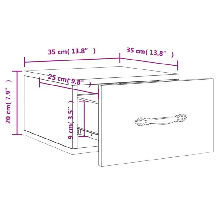 Tables de chevet murales 2 pcs blanc 35x35x20 cm – Image 11