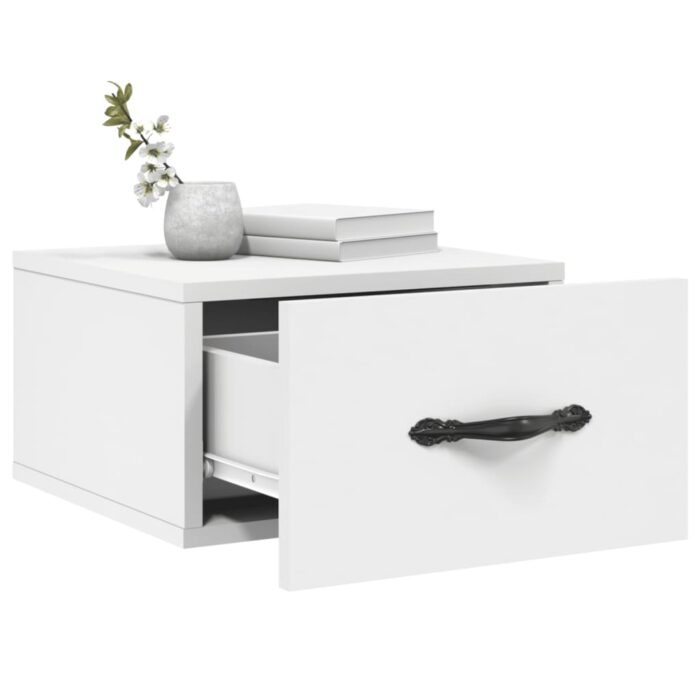 Tables de chevet murales 2 pcs blanc 35x35x20 cm – Image 2