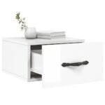 Tables de chevet murales 2 pcs blanc brillant 35x35x20 cm – Image 2