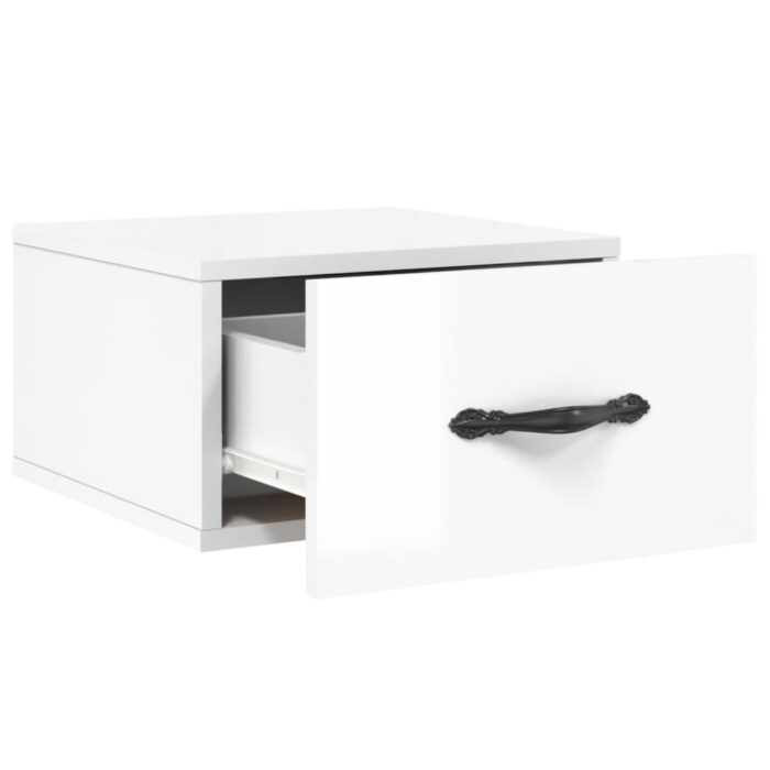 Tables de chevet murales 2 pcs blanc brillant 35x35x20 cm – Image 5