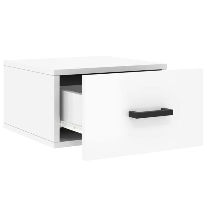 Tables de chevet murales 2 pcs blanc brillant 35x35x20 cm – Image 5