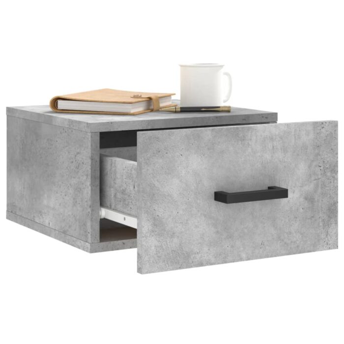 Tables de chevet murales 2 pcs gris béton 35x35x20 cm – Image 2