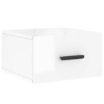 Tables de chevet murales 2 pcs blanc brillant 35x35x20 cm – Image 3