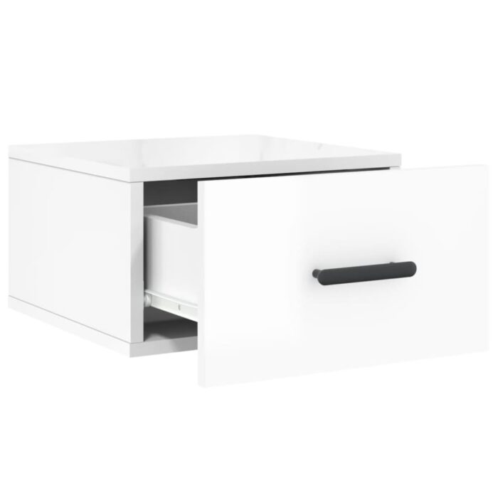 Tables de chevet murales 2 pcs blanc brillant 35x35x20 cm – Image 5