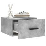 Table de chevet murale gris béton 35x35x20 cm – Image 2