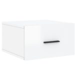 Tables de chevet murales 2 pcs blanc brillant 35x35x20 cm – Image 3