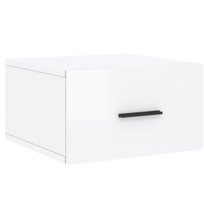 Tables de chevet murales 2 pcs blanc brillant 35x35x20 cm – Image 3