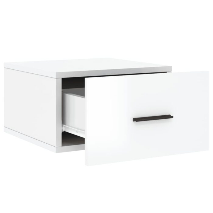 Tables de chevet murales 2 pcs blanc brillant 35x35x20 cm – Image 5