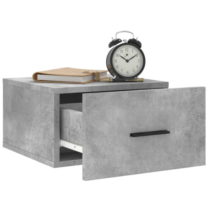 Table de chevet murale gris béton 35x35x20 cm – Image 2