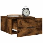 Tables de chevet murales 2 pcs chêne fumé 35x35x20 cm – Image 2