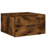 Tables de chevet murales 2 pcs chêne fumé 35x35x20 cm – Image 3
