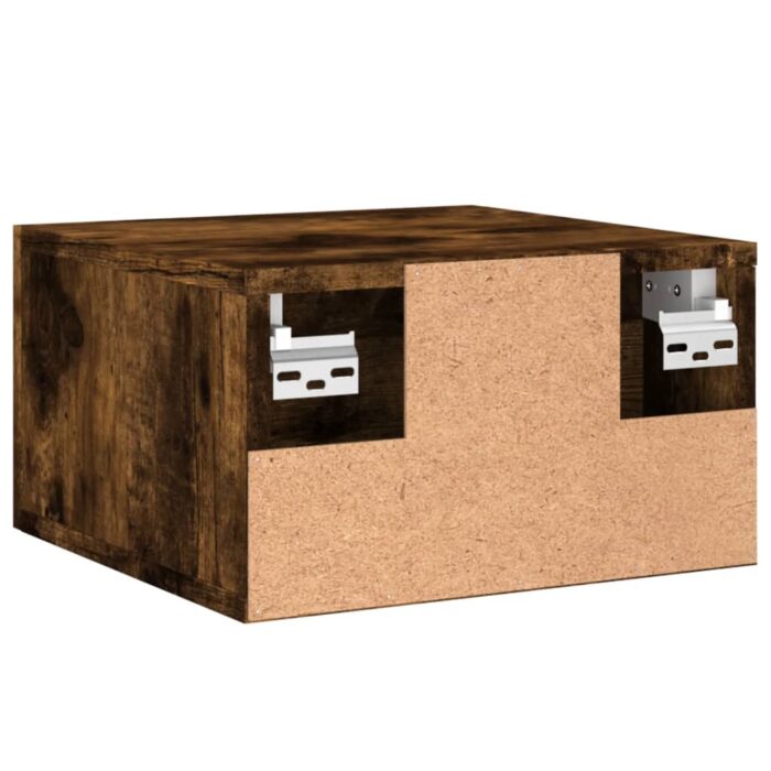 Tables de chevet murales 2 pcs chêne fumé 35x35x20 cm – Image 7