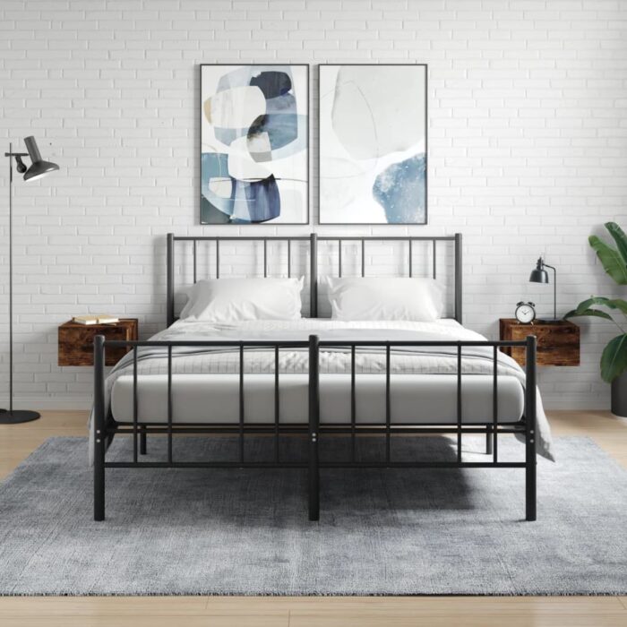 Tables de chevet murales 2 pcs chêne fumé 35x35x20 cm – Image 1
