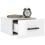 Tables de chevet murales 2 pcs blanc brillant 35x35x20 cm – Image 2