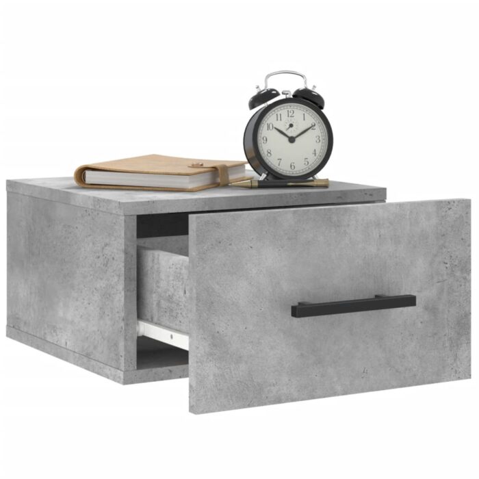 Table de chevet murale gris béton 35x35x20 cm – Image 2
