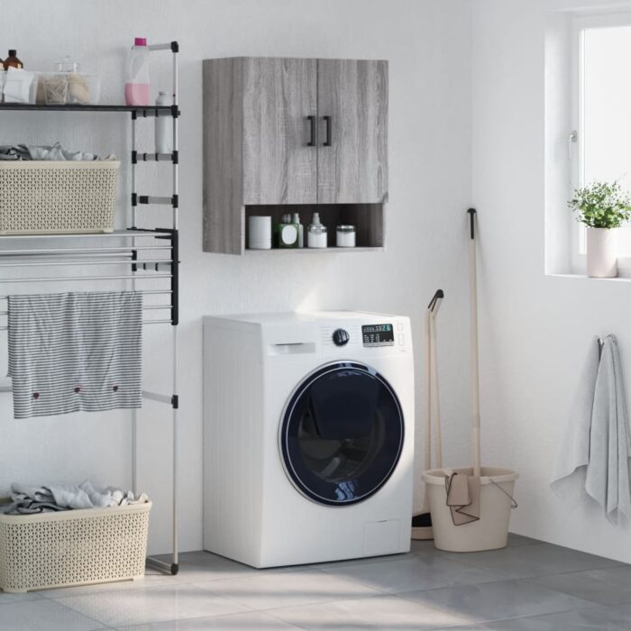 Armoire murale sonoma gris 60x31x70 cm bois d'ingénierie – Image 1