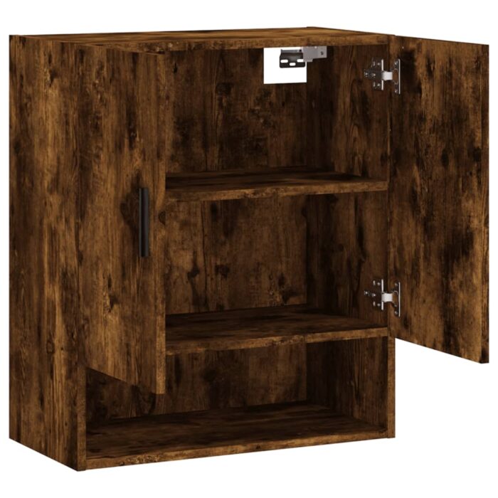 Armoire murale chêne fumé 60x31x70 cm bois d'ingénierie – Image 4