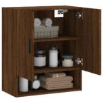 Armoire murale chêne marron 60x31x70 cm bois d'ingénierie – Image 2