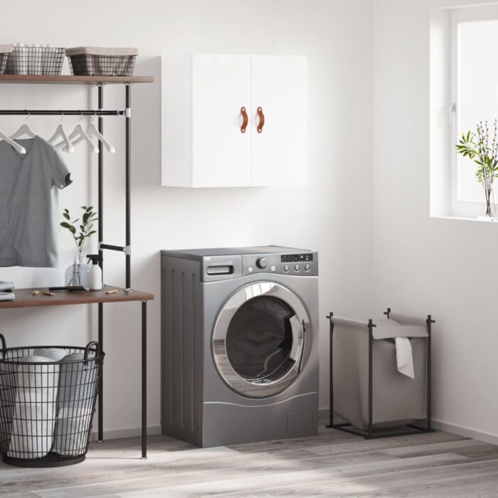 Armoire murale Blanc brillant 60x31x60 cm Bois d'ingénierie – Image 1