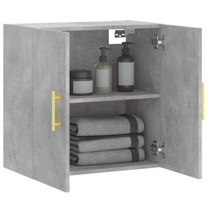 Armoire murale gris béton 60x31x60 cm bois d'ingénierie – Image 2