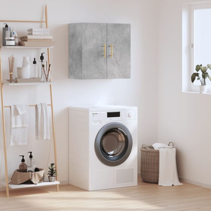 Armoire murale gris béton 60x31x60 cm bois d'ingénierie – Image 1