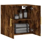 Armoire murale chêne fumé 60x31x60 cm bois d'ingénierie – Image 2