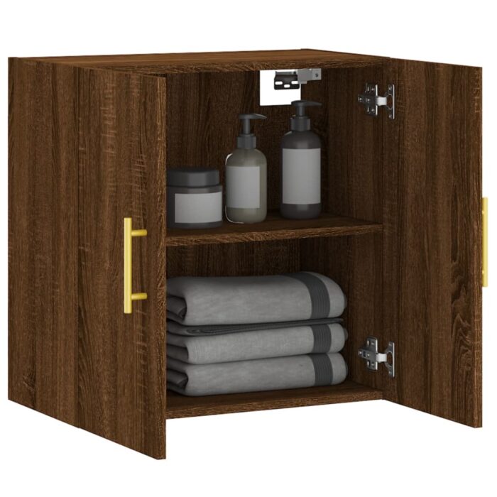 Armoire murale chêne marron 60x31x60 cm bois d'ingénierie – Image 2