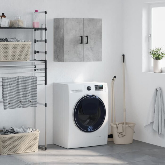 Armoire murale gris béton 60x31x60 cm bois d'ingénierie – Image 1