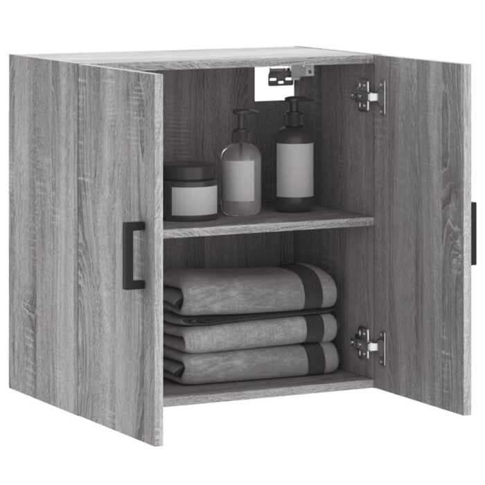 Armoire murale sonoma gris 60x31x60 cm bois d'ingénierie – Image 2